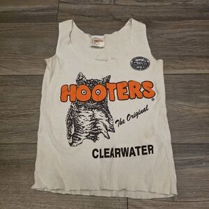 Vtg Hooters Y2K Girl  Authentic Uniform 20th Anniversary White Tank Clearwater